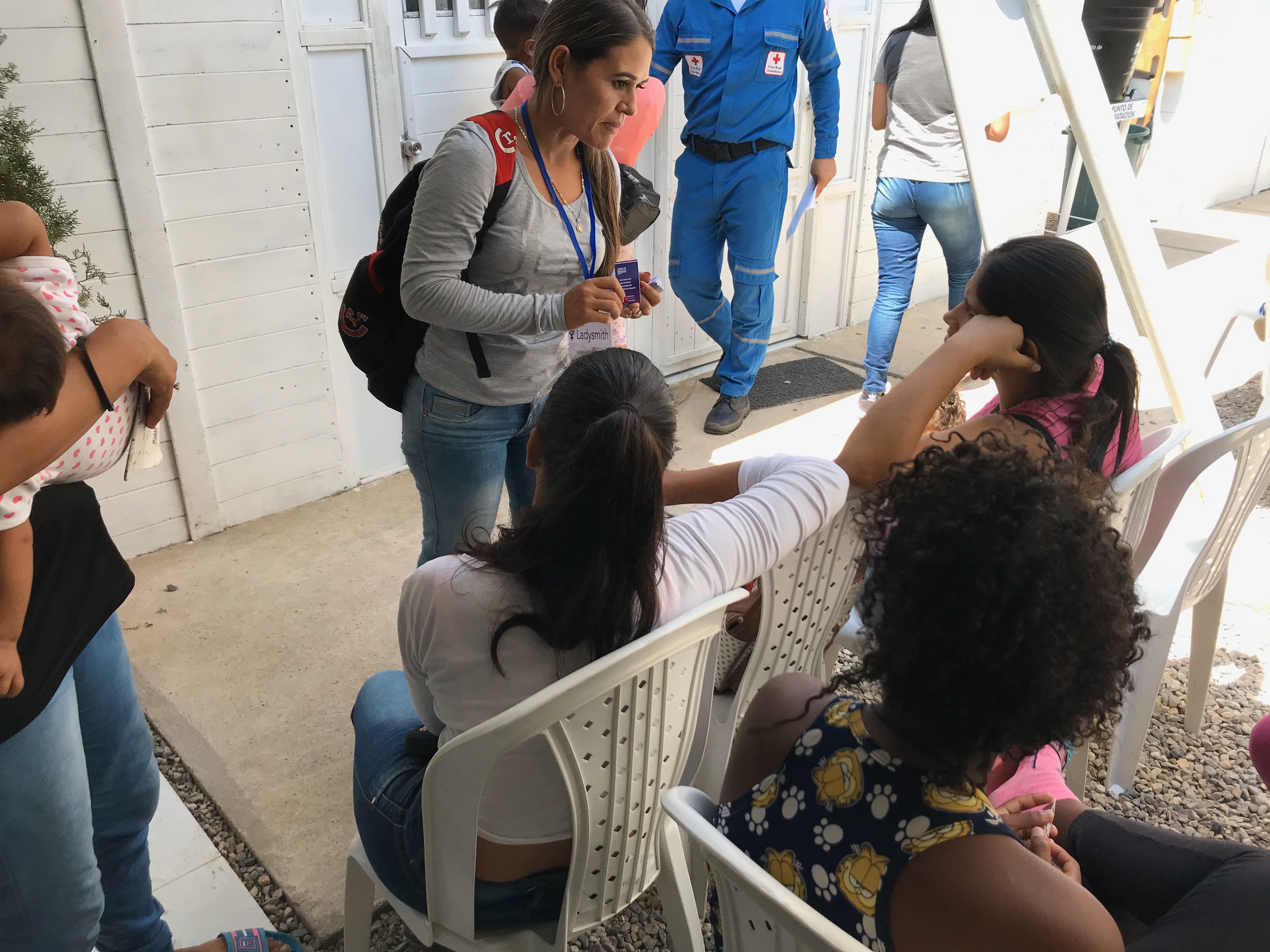 A social worker consults with women at Cosas de Mujeres in Colombia. Photo by Ladysmith