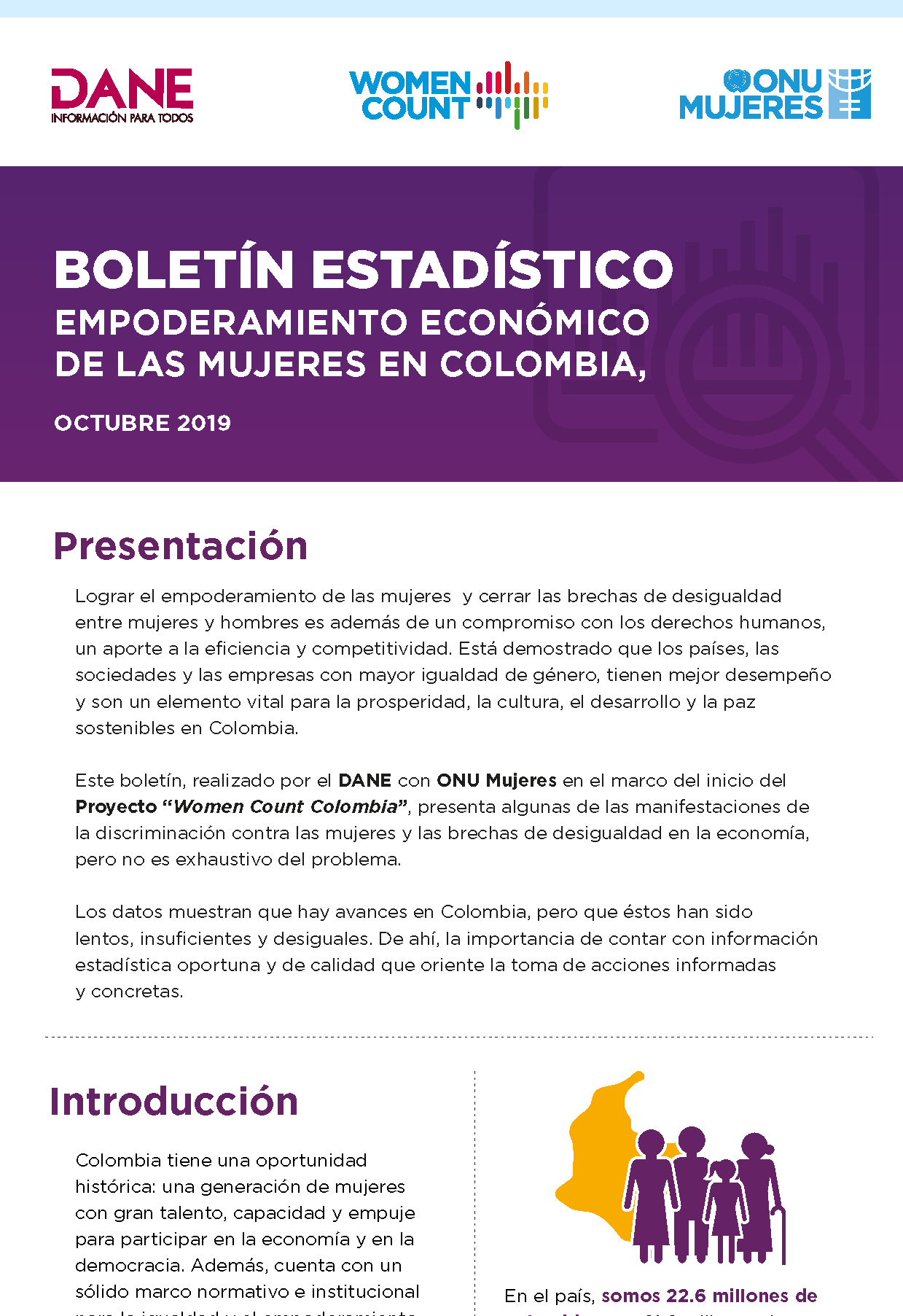 Statistical bulletin: women's economic empowerment in Colombia 