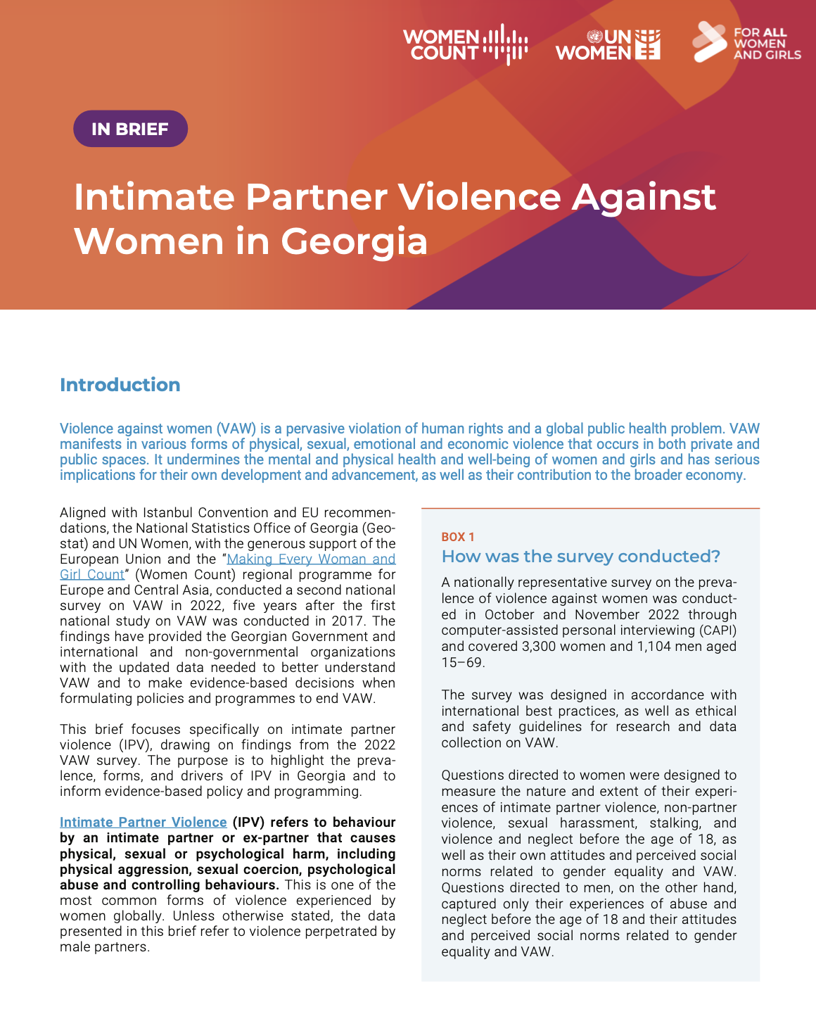 Intimate Partner Violence Against Women in Georgia | UN Women Data Hub