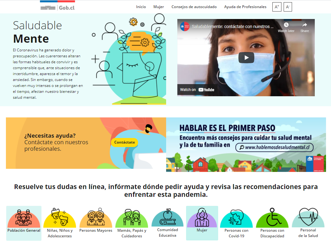 Saludable Mente website