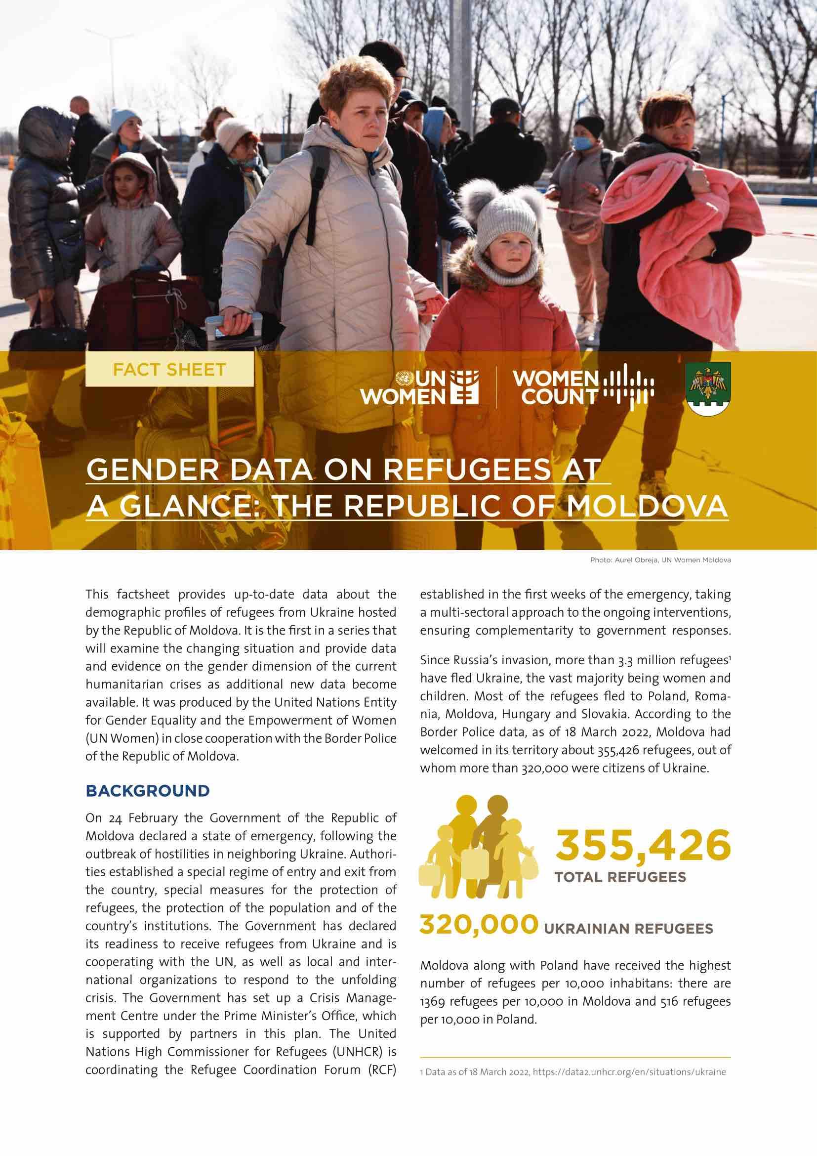 Gender data at a glance Ukrainian refugees in Moldova