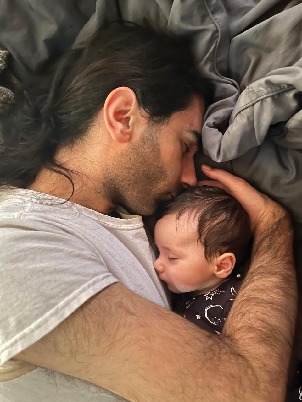 Avtandil Tsereteli takes pleasure in being an active caregiver for his newborn son. Photo courtesy of Avtandil Tsereteli.