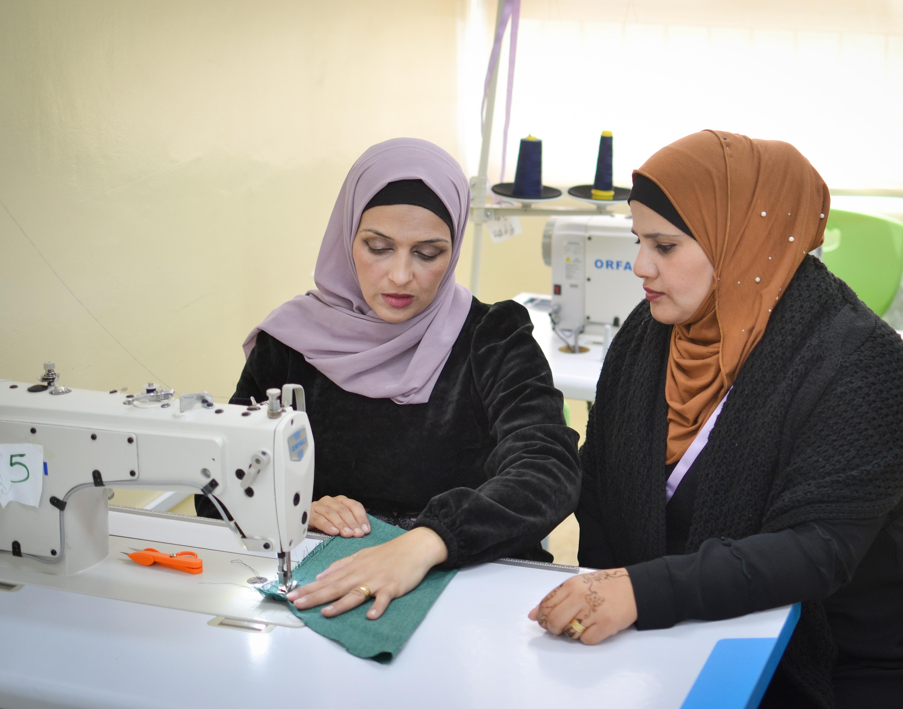 Najwa Abu-Zaalan started as a beneficiary and is now a trainer at the UN Women Oasis Centre in Ajloun. Photo: UN Women/Bashar Al-Jabari